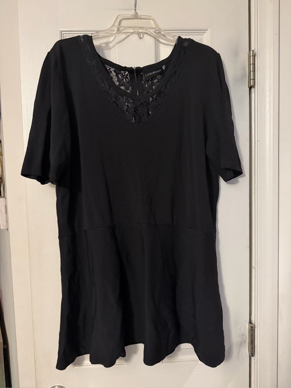 Lane Bryant Black Lace-Trim Tunic Top